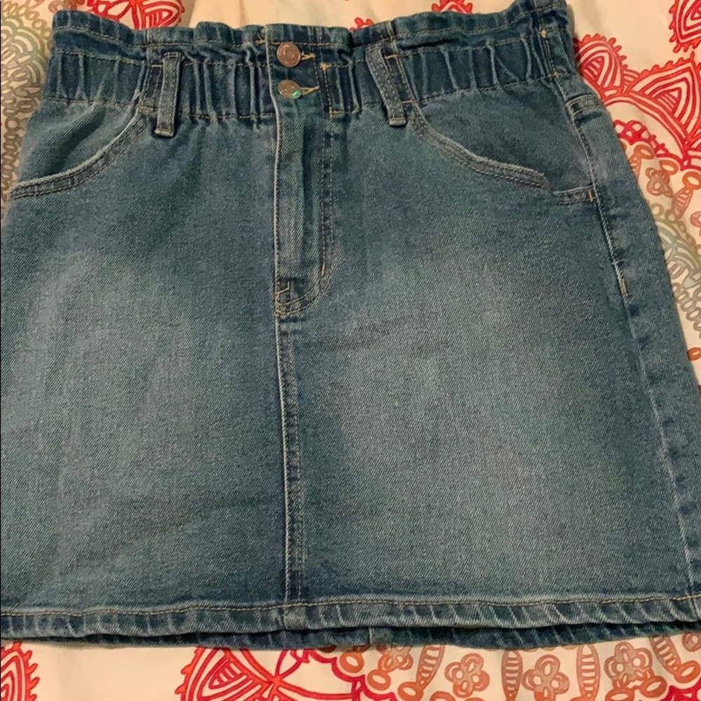 brand new cut blue jean skirt